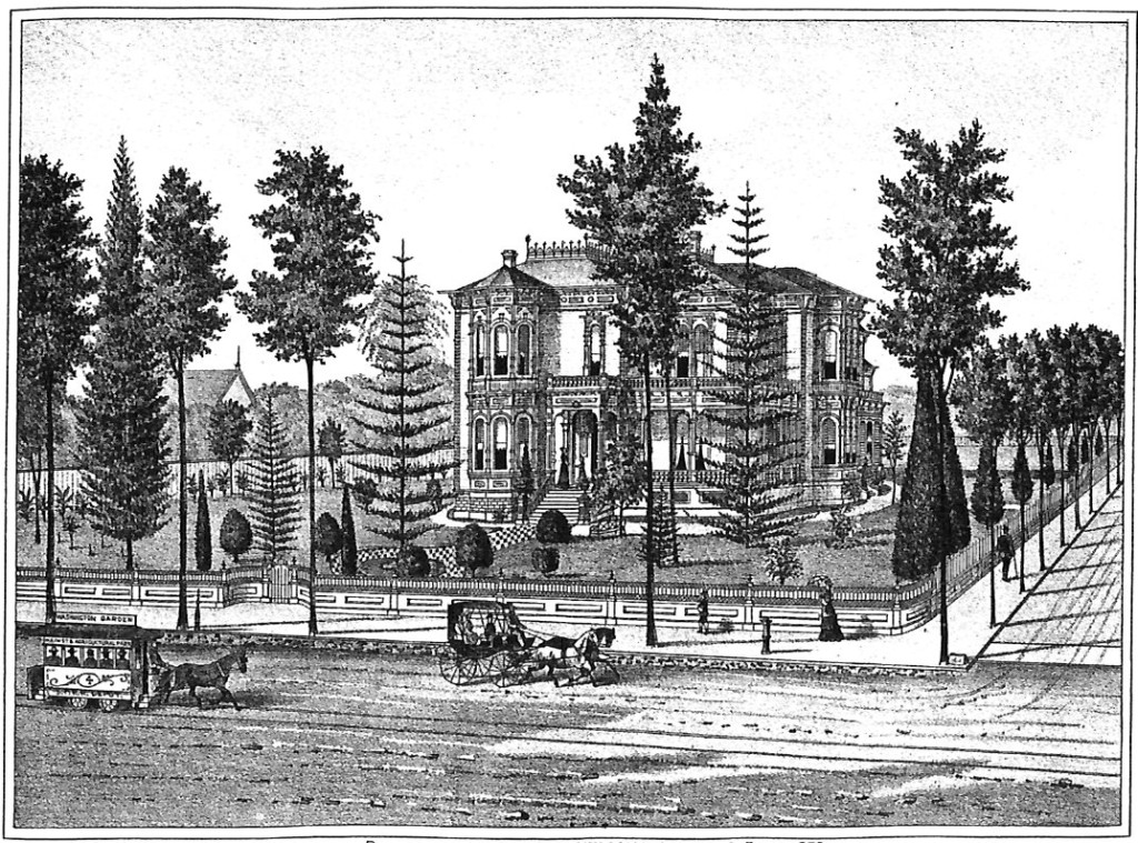 Residence of Isaias W. Hellman, Main & 4th Sts., Los Angeles, 1880's Litho