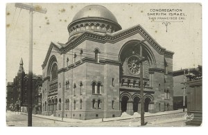 Congregation Sherith Israel in its 4th Building at completion. Old Postcard