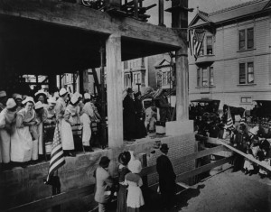 Laying of the Cornerstone for the New Mt. Zion Hospital in 1912. WS 14/1996