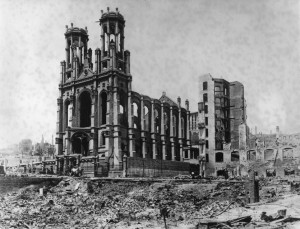 Temple Emanu-El after the 1906 Earthquake-Fire. WS 22/3193