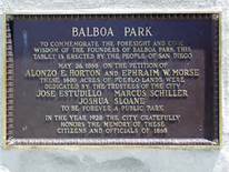 Plaque in Balboa Park