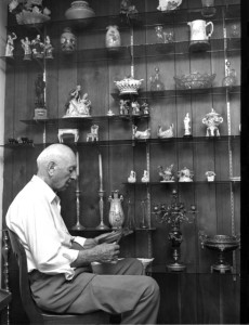 Eugene J. Stern in his later years with his collections. #WS0449