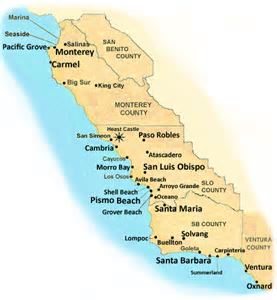 Map of California's Central Coast