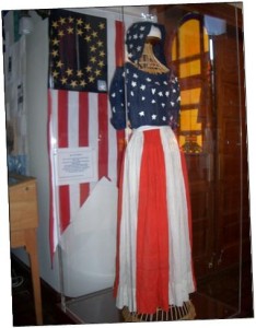 Red, White & Blue Dress for Centennial, 1876 in Jewish History Museum. 