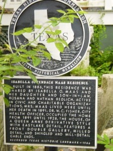 Historic Marker at home of Isabella Offenbach Maas