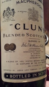 Bottle of Scotch whiskey, private label created for Simon Levi Co.