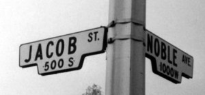 Elias Jacob Street Sign in Visalia, #WS1842