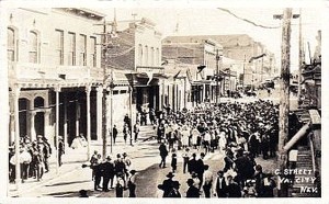 C Street in Virgina City during its hayday, postcard.