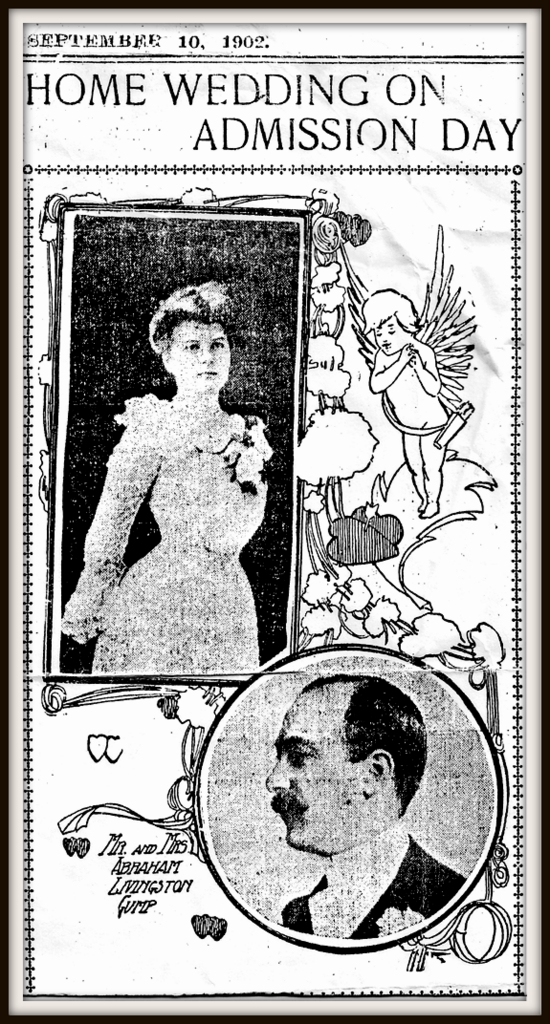 A.L. Gump & Mabel Livingston Wedding Announcement 