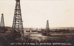 Oil Wells in Bakersfield at the Turn of the 20th Century, Vintage Postcard