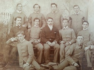 Isaac Goldberg (center) with classmates at Texas A&M, WSJH 45/4