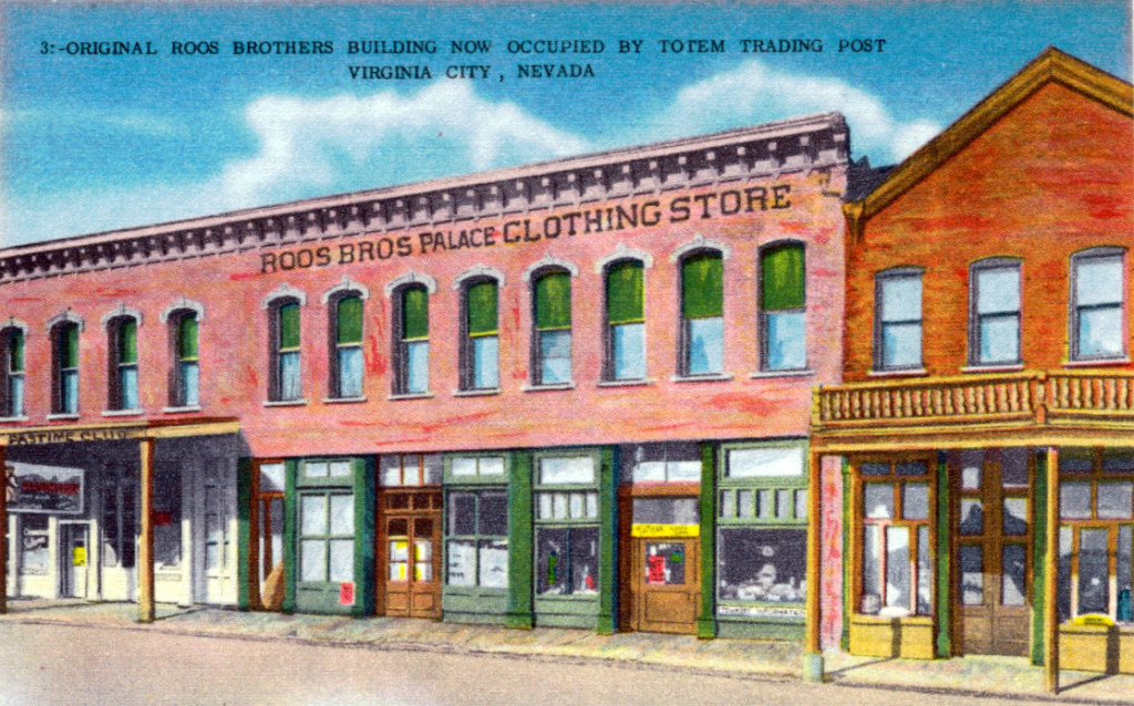 Roos Bros. Virginia City Store, Old Vintage Postcard