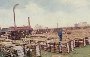 Cotton Ginning & Bailing, OK, Vintage Postcard