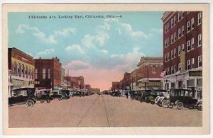 Chickasha Main Street, 1920's, Vintage Post Card