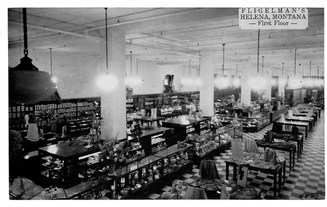 Fligelman's Department Store, Helena, Montana, 1929, Vintage Postcard, Note High Ceilings.