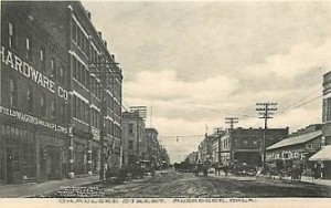 Musgogee Business District, Vintage Postcard