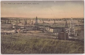 Turn of the Century Early Tulsa Oil Field, Vintage Postcard