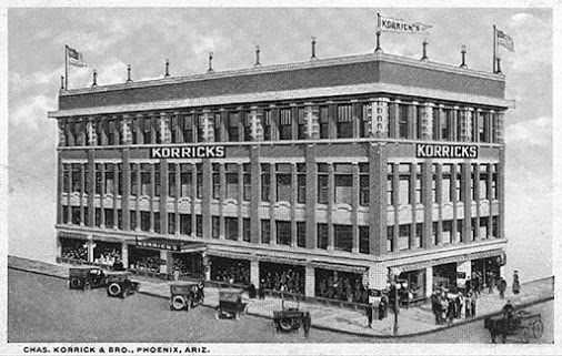 Korrick's Dept Store, Phoenix, Vintage Post Card
