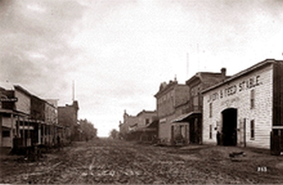 Modesto Main Street, 1890's, Vintage Postcard
